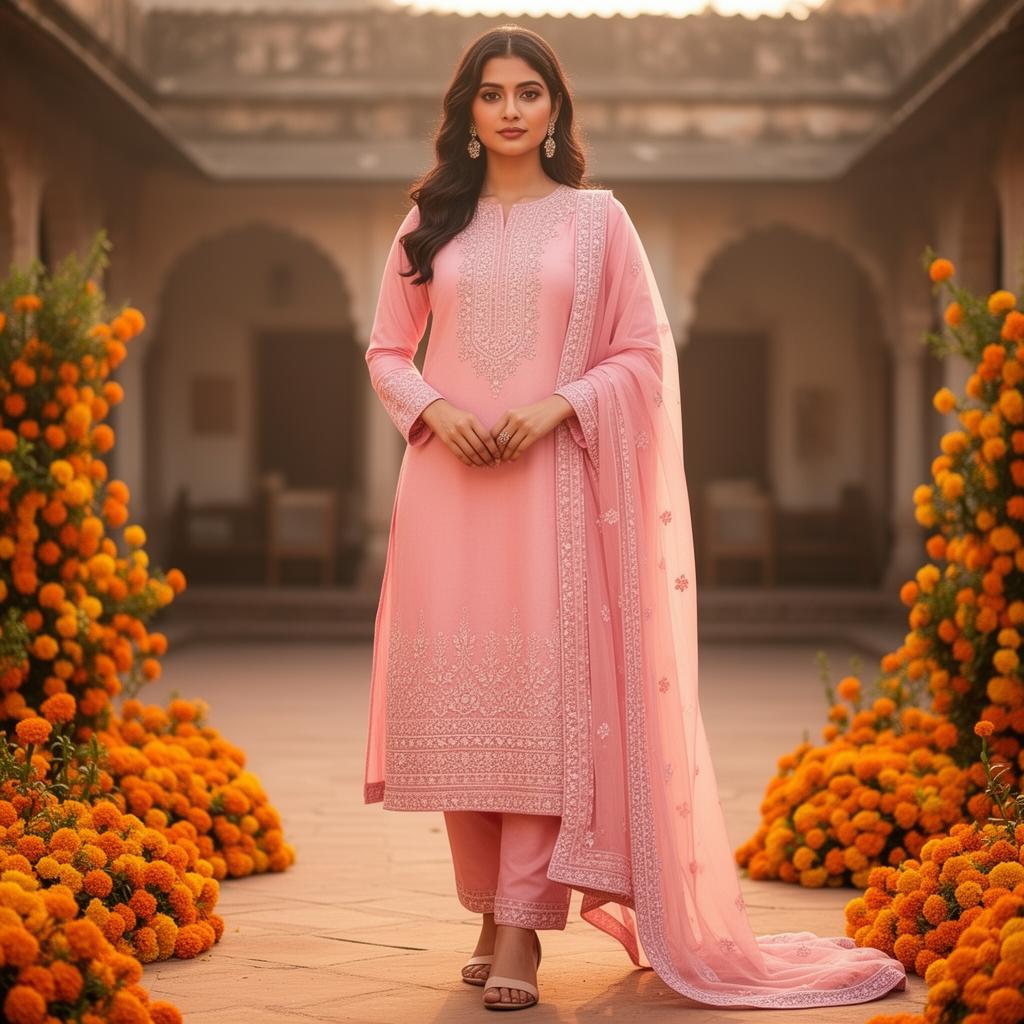 Salwar Kameez · Pink (3 Piece)