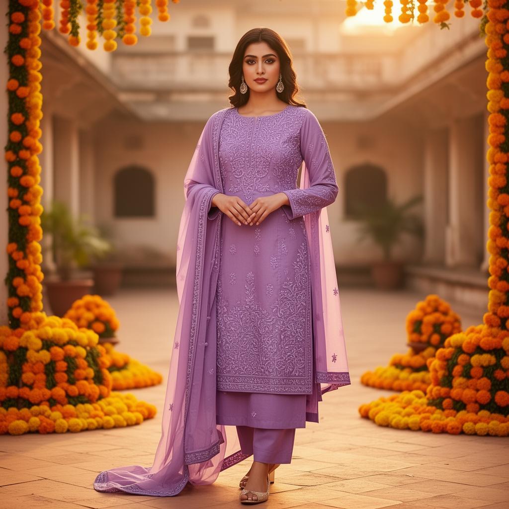 Salwar Kameez · Lavender (3 Piece)